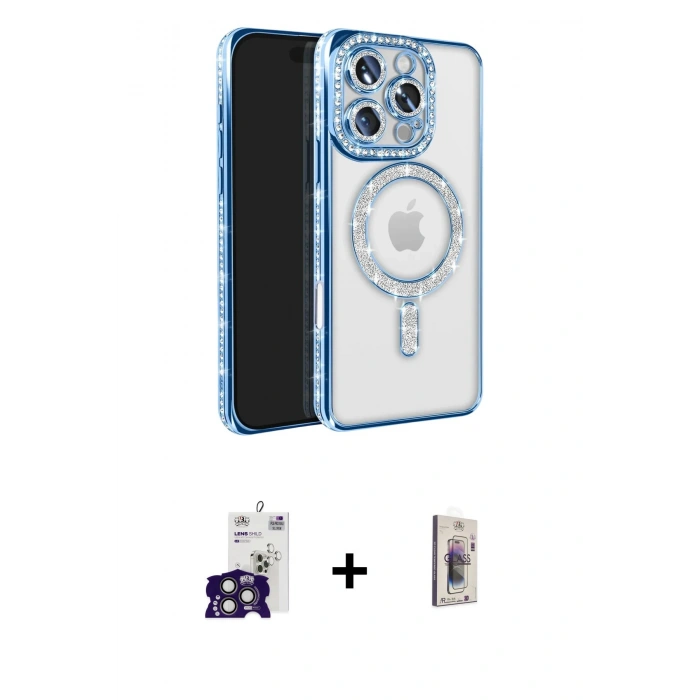 MARSİLYAN™- iPhone 16 Pro Max Kılıf Zirve Doku Prime - Siyah Bilvis 3D Cam Ekran Koruyucu + Bilvis Titan Kamera Lens - TMGI
