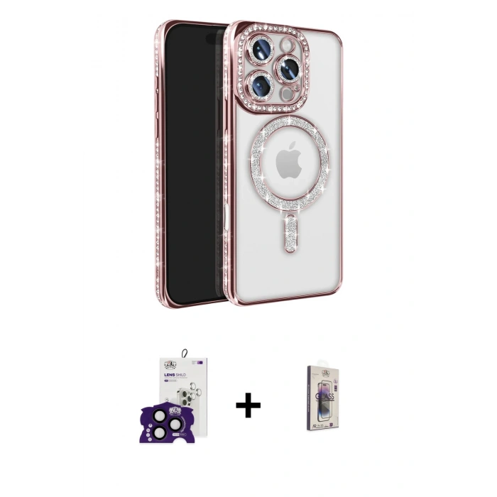MARSİLYAN™- iPhone 16 Pro Max Kılıf Zirve Doku Prime - Siyah Bilvis 3D Cam Ekran Koruyucu + Bilvis Titan Kamera Lens - SH