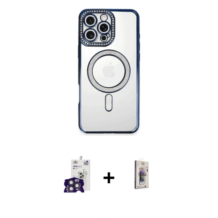 MARSİLYAN™- iPhone 16 Pro Max Kılıf Zirve Doku Prime - Siyah Bilvis 3D Cam Ekran Koruyucu + Bilvis Titan Kamera Lens - TMGI