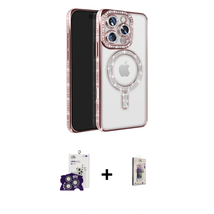 MARSİLYAN™- iPhone 16 Pro Max Kılıf Zirve Doku Prime - Siyah Bilvis 3D Cam Ekran Koruyucu + Bilvis Titan Kamera Lens - GS