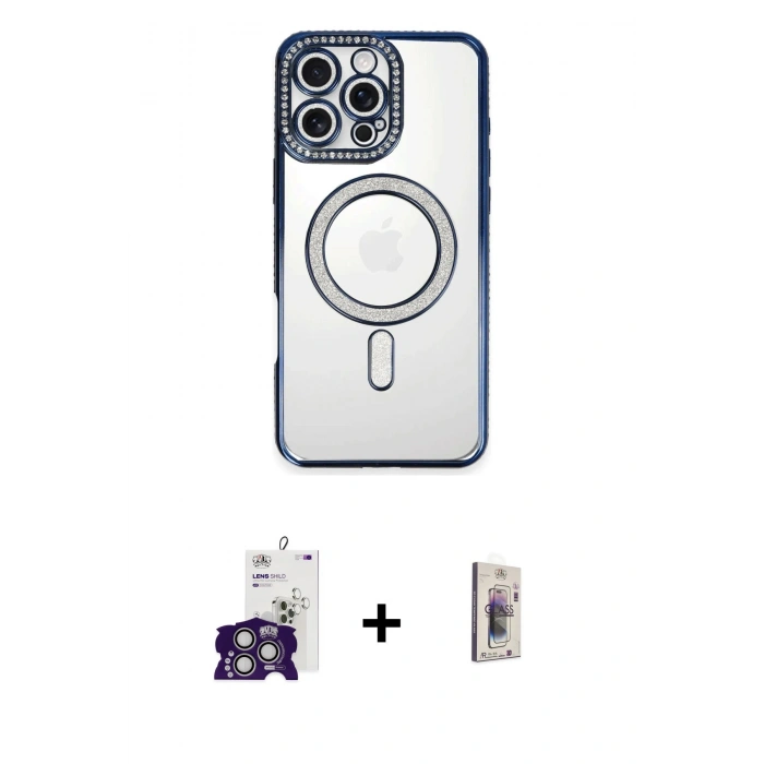 MARSİLYAN™- iPhone 16 Pro Max Kılıf Zirve Doku Prime - Siyah Bilvis 3D Cam Ekran Koruyucu + Bilvis Titan Kamera Lens - GS
