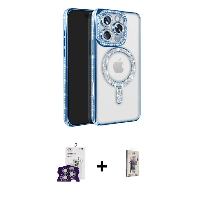 MARSİLYAN™- iPhone 16 Pro Max Kılıf Zirve Doku Prime - Siyah Bilvis 3D Cam Ekran Koruyucu + Bilvis Titan Kamera Lens - GS