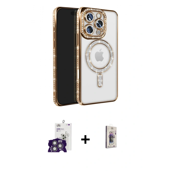 MARSİLYAN™- iPhone 16 Pro Max Kılıf Zirve Doku Prime - Siyah Bilvis 3D Cam Ekran Koruyucu + Bilvis Titan Kamera Lens - GS