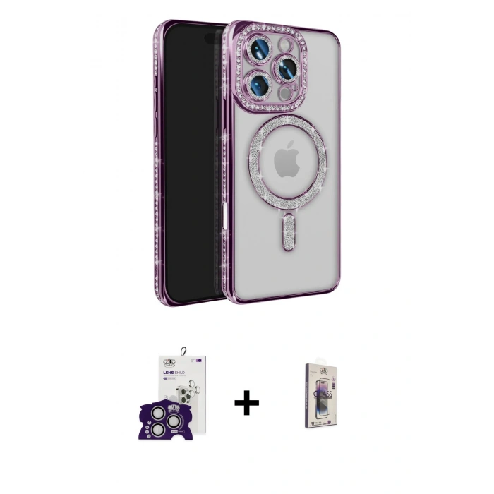 MARSİLYAN™- iPhone 16 Pro Max Kılıf Zirve Doku Prime - Siyah Bilvis 3D Cam Ekran Koruyucu + Bilvis Titan Kamera Lens - GS