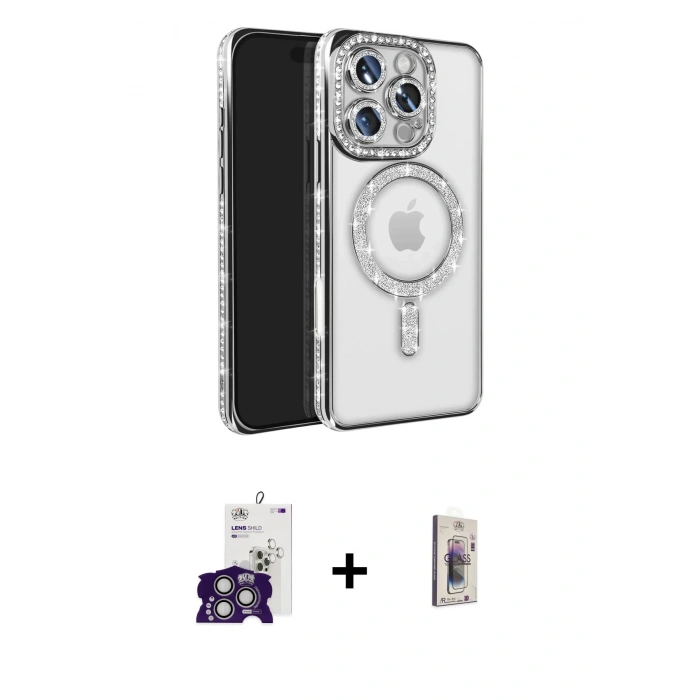 MARSİLYAN™- iPhone 16 Pro Max Kılıf Zirve Doku Prime - Siyah Bilvis 3D Cam Ekran Koruyucu + Bilvis Titan Kamera Lens - GS