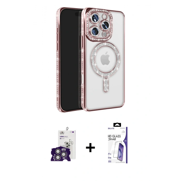 MARSİLYAN™- iPhone 16 Pro Max Kılıf Zirve Doku Prime - Siyah Bilvis 3X AR HD Cam Ekran Koruyucu + Bilvis Titan Kamera Lens - GS