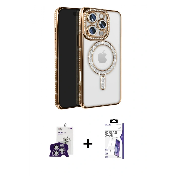 MARSİLYAN™- iPhone 16 Pro Max Kılıf Zirve Doku Prime - Siyah Bilvis 3X AR HD Cam Ekran Koruyucu + Bilvis Titan Kamera Lens - GS