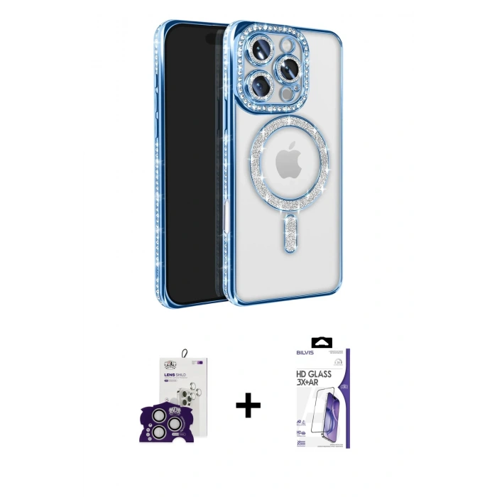 MARSİLYAN™- iPhone 16 Pro Max Kılıf Zirve Doku Prime - Siyah Bilvis 3X AR HD Cam Ekran Koruyucu + Bilvis Titan Kamera Lens - GS