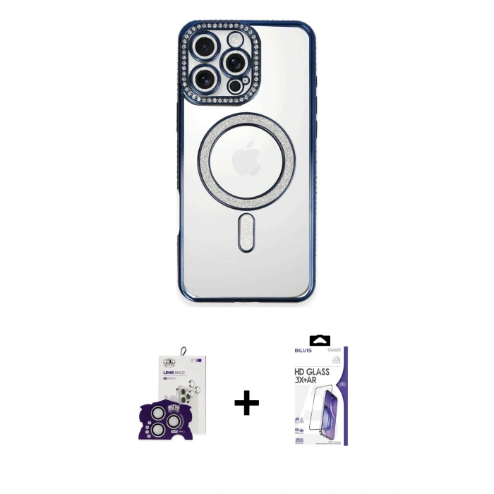 MARSİLYAN™- iPhone 16 Pro Max Kılıf Zirve Doku Prime - Siyah Bilvis 3X AR HD Cam Ekran Koruyucu + Bilvis Titan Kamera Lens - GS