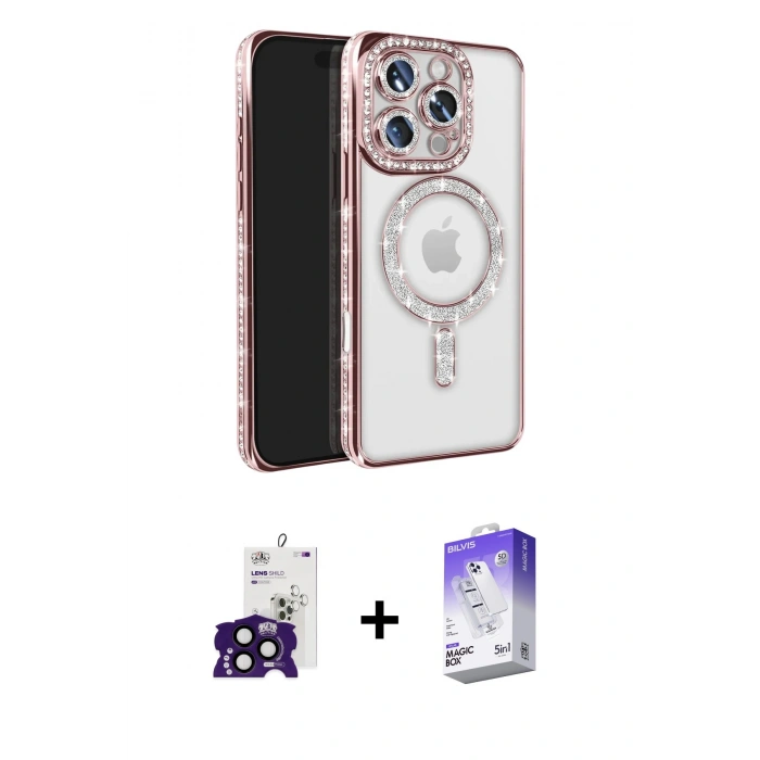 MARSİLYAN™- iPhone 16 Pro Max Kılıf Zirve Doku Prime - Siyah Bilvis 5in1 3D Magic Cam Ekran Koruyucu + Bilvis Titan Kamera Lens - SH