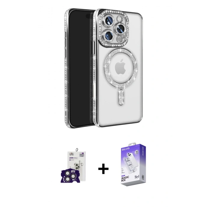 MARSİLYAN™- iPhone 16 Pro Max Kılıf Zirve Doku Prime - Siyah Bilvis 5in1 3D Magic Cam Ekran Koruyucu + Bilvis Titan Kamera Lens - TMGI