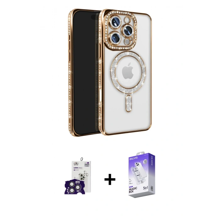 MARSİLYAN™- iPhone 16 Pro Max Kılıf Zirve Doku Prime - Siyah Bilvis 5in1 3D Magic Cam Ekran Koruyucu + Bilvis Titan Kamera Lens - TMGI