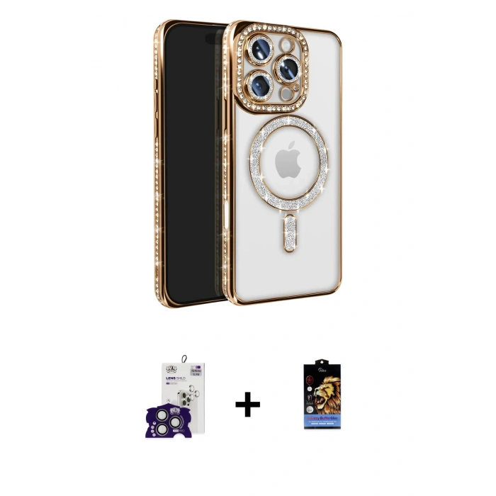 MARSİLYAN™- iPhone 16 Pro Max Kılıf Zirve Doku Prime - Siyah Buffer Hayalet Cam Ekran Koruyucu + Bilvis Titan Kamera Lens - TMGI