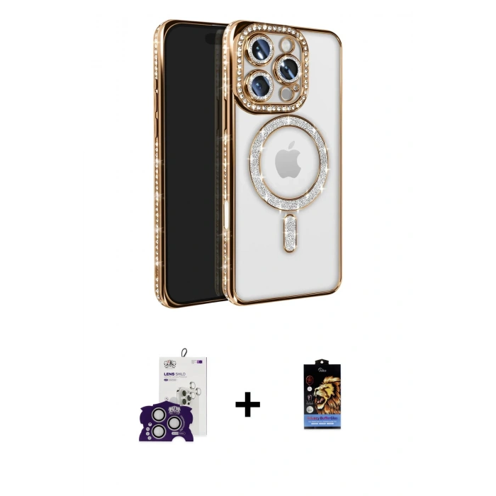 MARSİLYAN™- iPhone 16 Pro Max Kılıf Zirve Doku Prime - Siyah Buffer Hayalet Cam Ekran Koruyucu + Gümüş Bilvis Titan Kamera Lens