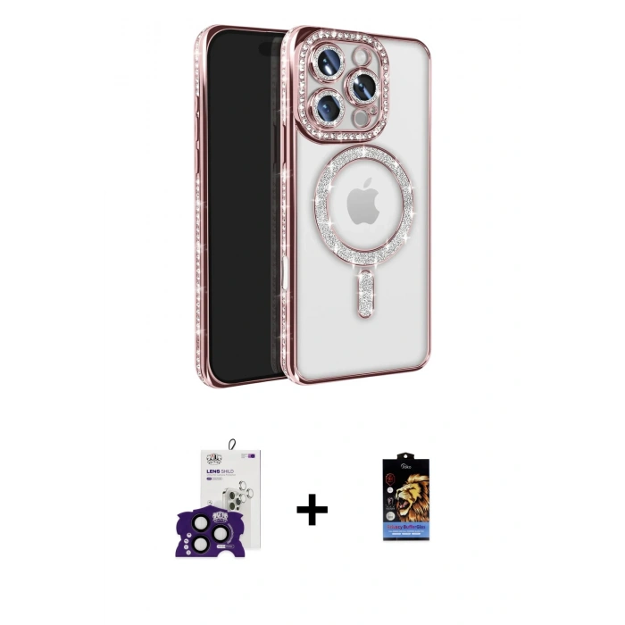 MARSİLYAN™- iPhone 16 Pro Max Kılıf Zirve Doku Prime - Siyah Buffer Hayalet Cam Ekran Koruyucu + Bilvis Titan Kamera Lens - SH