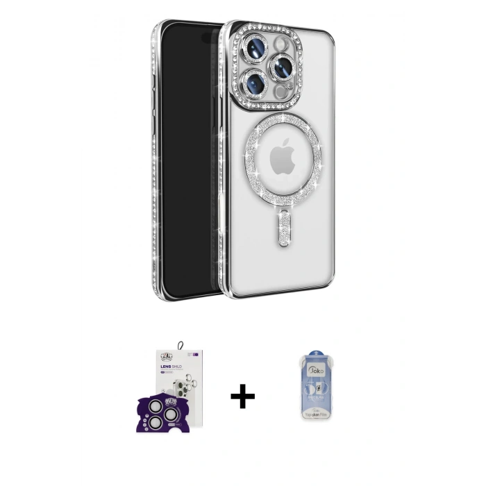 MARSİLYAN™- iPhone 16 Pro Max Kılıf Zirve Doku Prime - Siyah Joko Magic 5D Cam + Bilvis Titan Kamera Lens - GS
