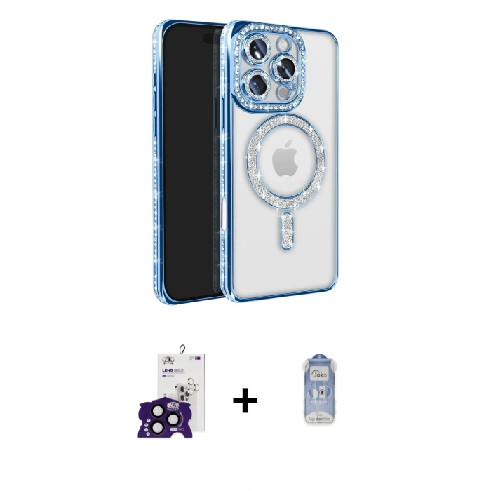 MARSİLYAN™- iPhone 16 Pro Max Kılıf Zirve Doku Prime - Siyah Joko Magic 5D Cam + Bilvis Titan Kamera Lens - SH