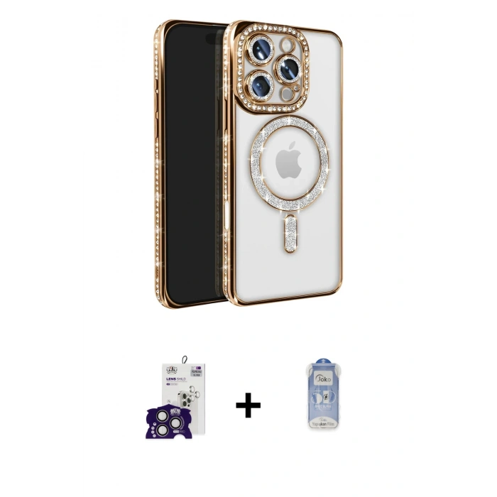 MARSİLYAN™- iPhone 16 Pro Max Kılıf Zirve Doku Prime - Siyah Joko Magic 5D Cam + Bilvis Titan Kamera Lens - TMGI