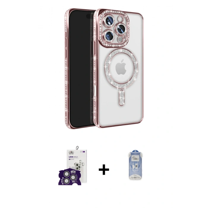 MARSİLYAN™- iPhone 16 Pro Max Kılıf Zirve Doku Prime - Siyah Joko Magic 5D Cam + Bilvis Titan Kamera Lens - GS