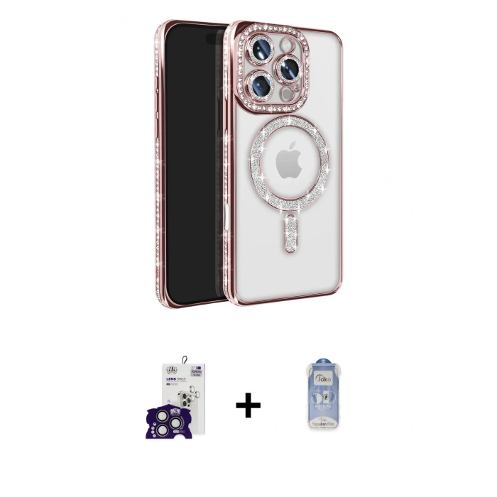 MARSİLYAN™- iPhone 16 Pro Max Kılıf Zirve Doku Prime - Siyah Joko Magic 5D Cam + Bilvis Titan Kamera Lens - TMGI