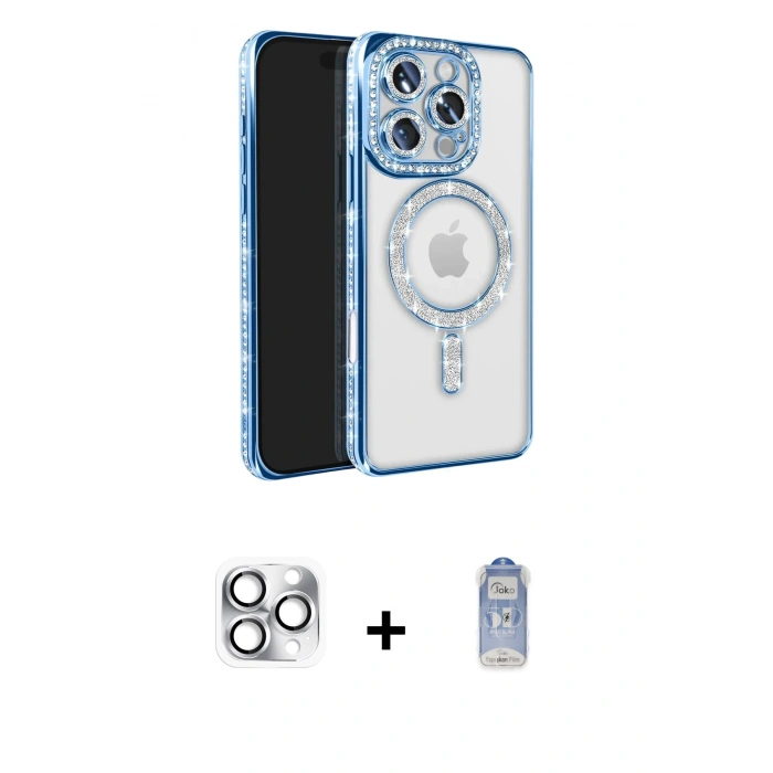 MARSİLYAN™- iPhone 16 Pro Max Kılıf Zirve Doku Prime - Siyah Joko Magic 5D Cam + Pers Alüminyum Kamera Lens - GS