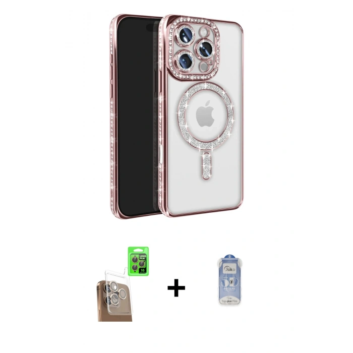 MARSİLYAN™- iPhone 16 Pro Max Kılıf Zirve Doku Prime - Siyah Joko Magic 5D Cam + Raze Metal Kamera Lens - CLTM