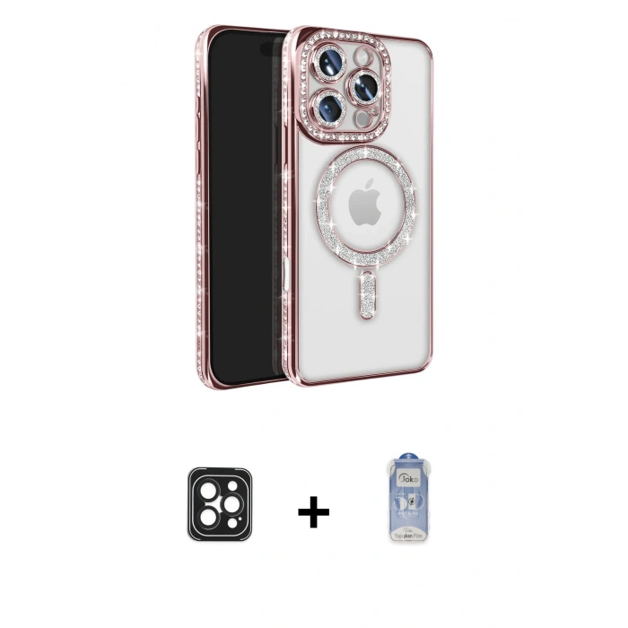 MARSİLYAN™- iPhone 16 Pro Max Kılıf Zirve Doku Prime - Siyah Joko Magic 5D Cam + PVD Metal Kamera Lens - SH