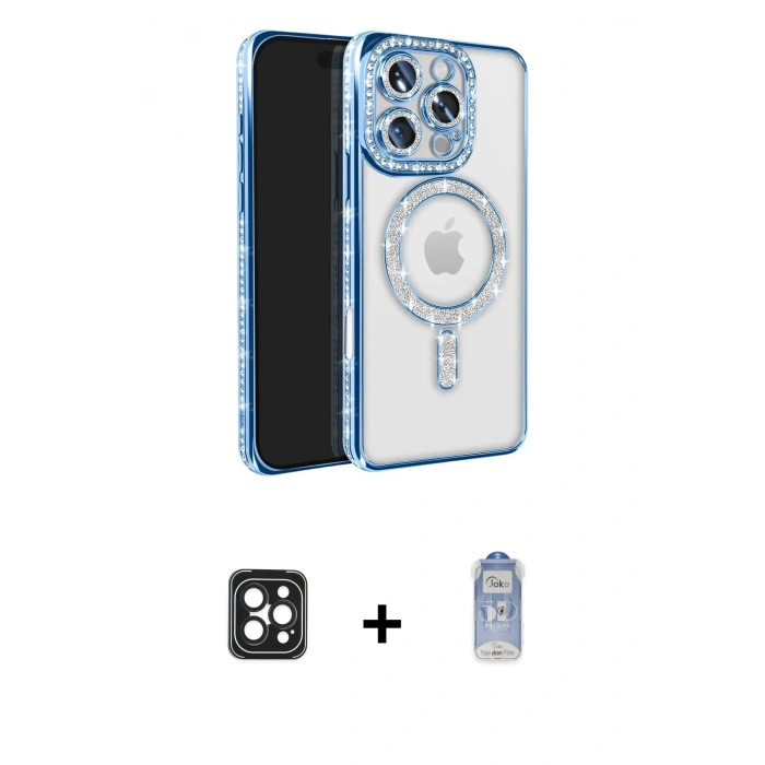 MARSİLYAN™- iPhone 16 Pro Max Kılıf Zirve Doku Prime - Siyah Joko Magic 5D Cam + PVD Metal Kamera Lens - SH