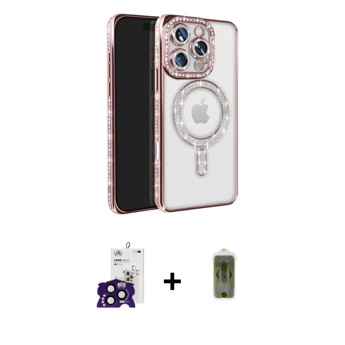 MARSİLYAN™- iPhone 16 Pro Max Kılıf Zirve Doku Prime - Siyah Joko Magic 5D Hayalet Cam + Bilvis Titan Kamera Lens - SH