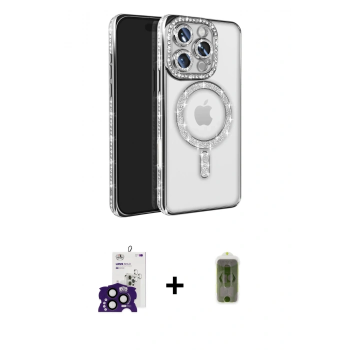 MARSİLYAN™- iPhone 16 Pro Max Kılıf Zirve Doku Prime - Siyah Joko Magic 5D Hayalet Cam + Bilvis Titan Kamera Lens - SH