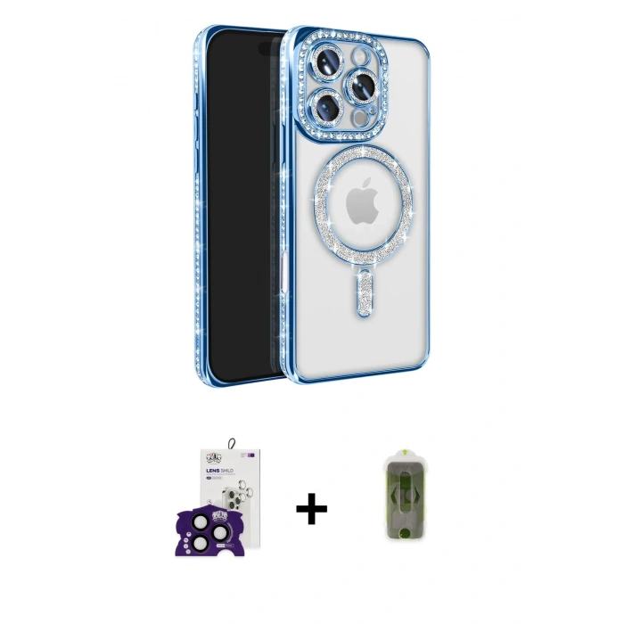 MARSİLYAN™- iPhone 16 Pro Max Kılıf Zirve Doku Prime - Siyah Joko Magic 5D Hayalet Cam + Bilvis Titan Kamera Lens - SH