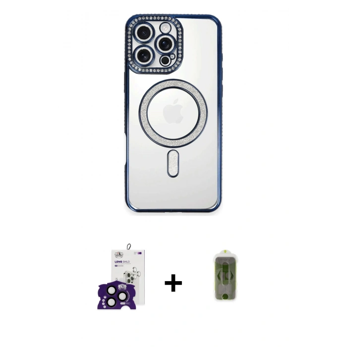 MARSİLYAN™- iPhone 16 Pro Max Kılıf Zirve Doku Prime - Siyah Joko Magic 5D Hayalet Cam + Bilvis Titan Kamera Lens - SH