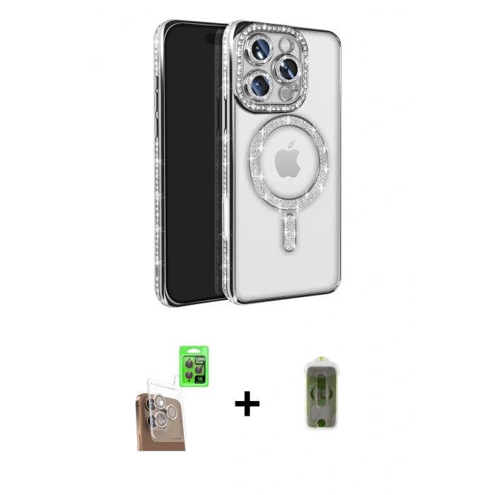 MARSİLYAN™- iPhone 16 Pro Max Kılıf Zirve Doku Prime - Siyah Joko Magic 5D Hayalet Cam + Raze Metal Kamera Lens - CLTM