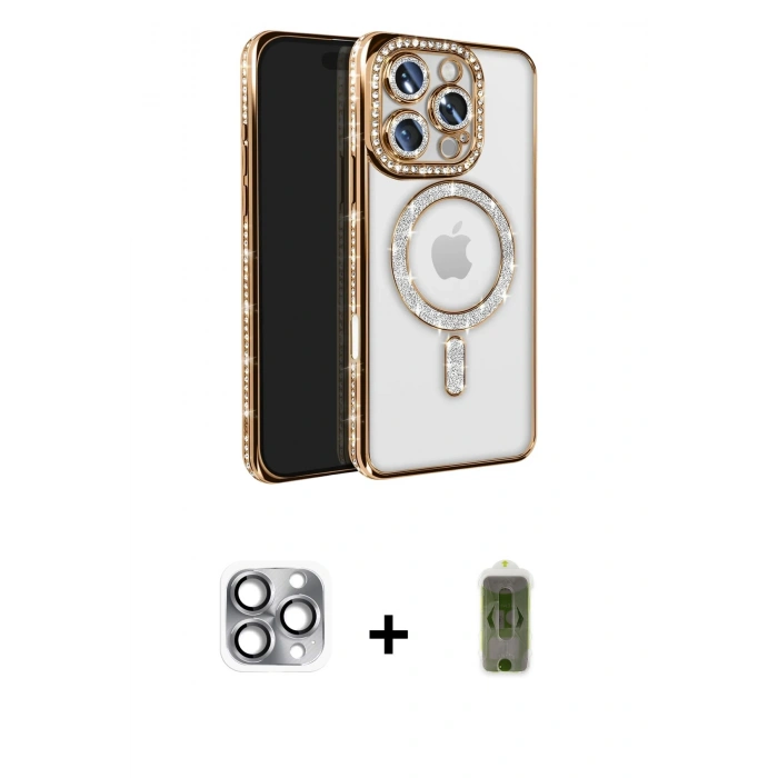 MARSİLYAN™- iPhone 16 Pro Max Kılıf Zirve Doku Prime - Siyah Joko Magic 5D Hayalet Cam + Pers Alüminyum Kamera Lens - GI