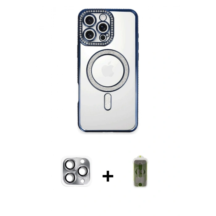 MARSİLYAN™- iPhone 16 Pro Max Kılıf Zirve Doku Prime - Siyah Joko Magic 5D Hayalet Cam + Pers Alüminyum Kamera Lens - GI