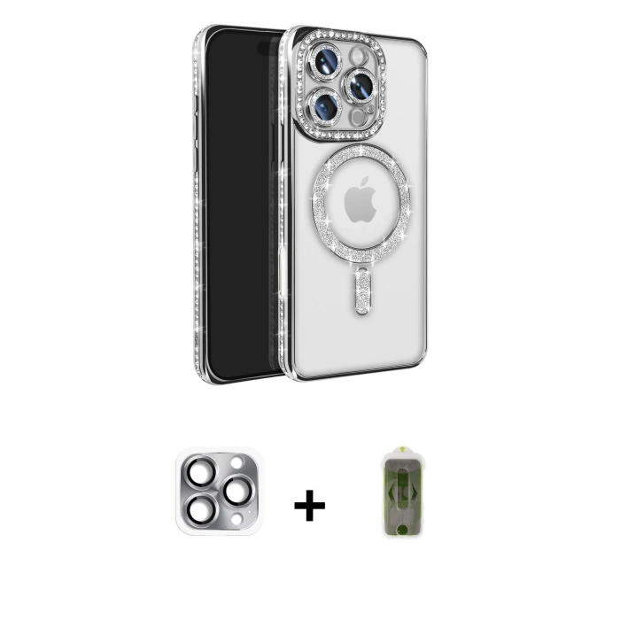 MARSİLYAN™- iPhone 16 Pro Max Kılıf Zirve Doku Prime - Siyah Joko Magic 5D Hayalet Cam + Pers Alüminyum Kamera Lens - GI