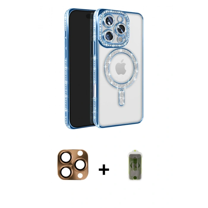 MARSİLYAN™- iPhone 16 Pro Max Kılıf Zirve Doku Prime - Siyah Joko Magic 5D Hayalet Cam + Pers Alüminyum Kamera Lens - CLTM