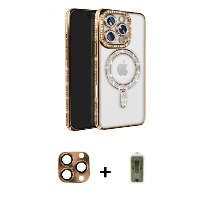 MARSİLYAN™- iPhone 16 Pro Max Kılıf Zirve Doku Prime - Siyah Joko Magic 5D Hayalet Cam + Pers Alüminyum Kamera Lens - CLTM