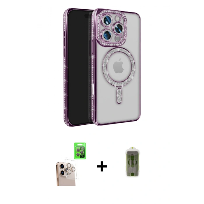 MARSİLYAN™- iPhone 16 Pro Max Kılıf Zirve Doku Prime - Siyah Joko Magic 5D Hayalet Cam + Raze Metal Kamera Lens - NLGY