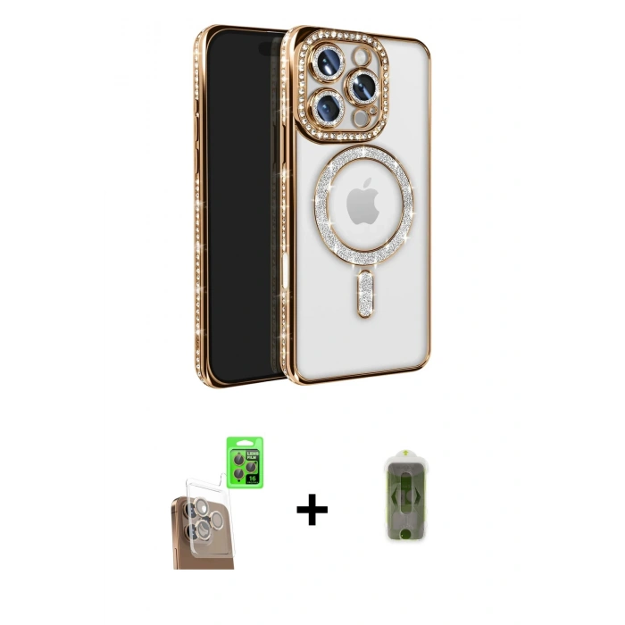 MARSİLYAN™- iPhone 16 Pro Max Kılıf Zirve Doku Prime - Siyah Joko Magic 5D Hayalet Cam + Raze Metal Kamera Lens - CLTM