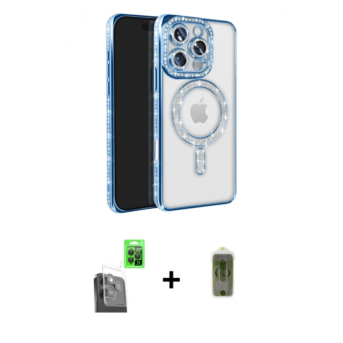 MARSİLYAN™- iPhone 16 Pro Max Kılıf Zirve Doku Prime - Siyah Joko Magic 5D Hayalet Cam + Raze Metal Kamera Lens - SH