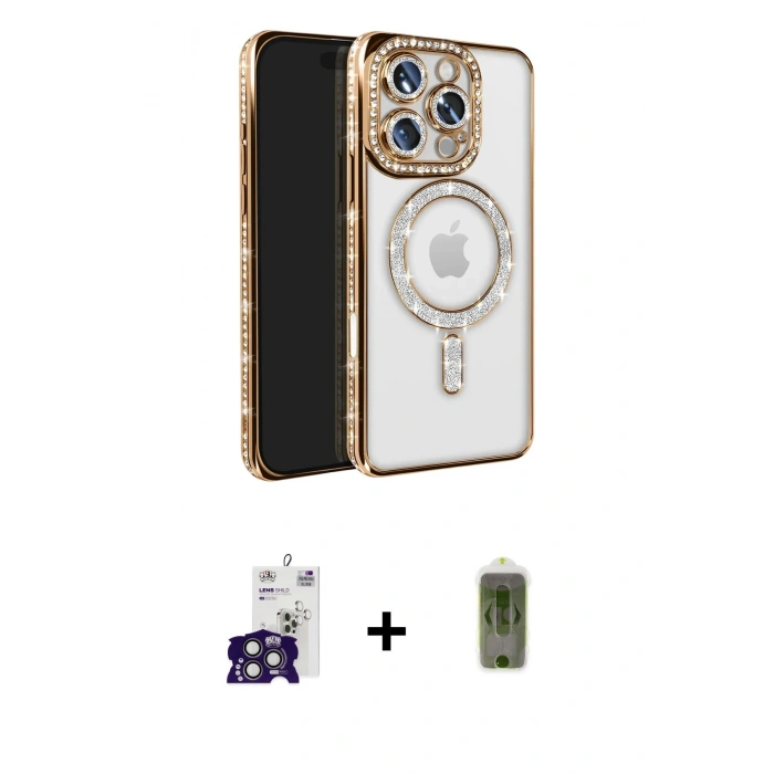 MARSİLYAN™- iPhone 16 Pro Max Kılıf Zirve Doku Prime - Siyah Joko Magic 5D Hayalet Cam + Titanyum Gri Bilvis Titan Kamera Lens