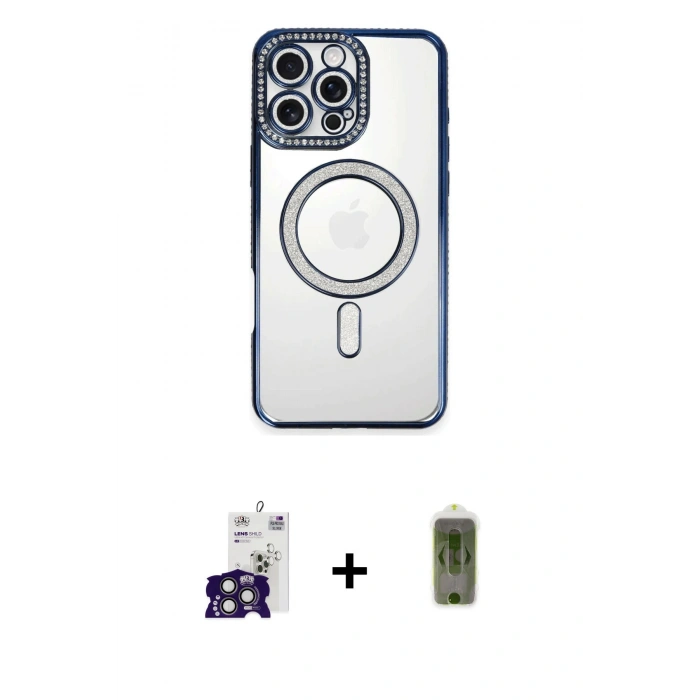 MARSİLYAN™- iPhone 16 Pro Max Kılıf Zirve Doku Prime - Siyah Joko Magic 5D Hayalet Cam + Titanyum Gri Bilvis Titan Kamera Lens