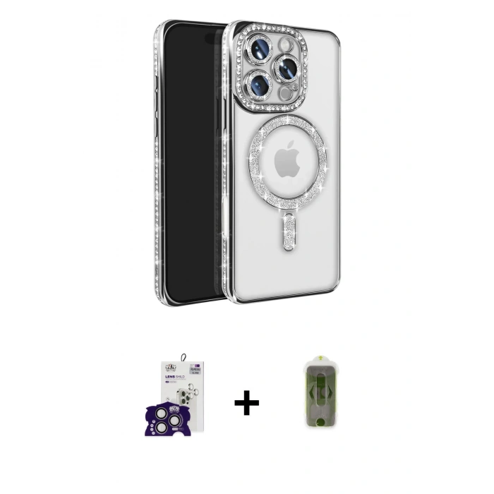 MARSİLYAN™- iPhone 16 Pro Max Kılıf Zirve Doku Prime - Siyah Joko Magic 5D Hayalet Cam + Titanyum Gri Bilvis Titan Kamera Lens