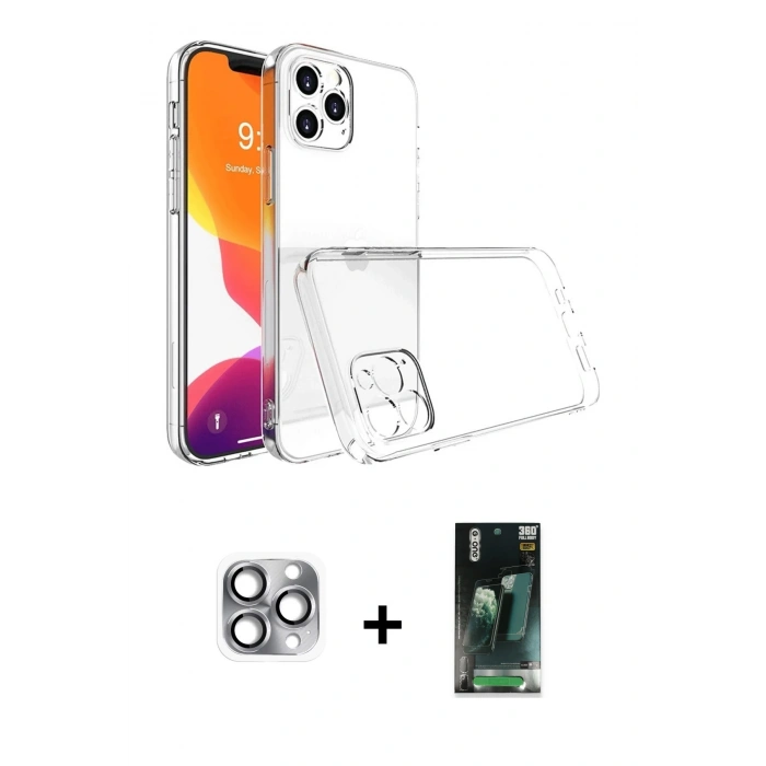 MARSİLYAN™- iPhone 16 Pro Max Kılıf Zirve Doku - Siyah 360 Mat Full Body Arka Koruyucu + Pers Alüminyum Kamera Lens - GI