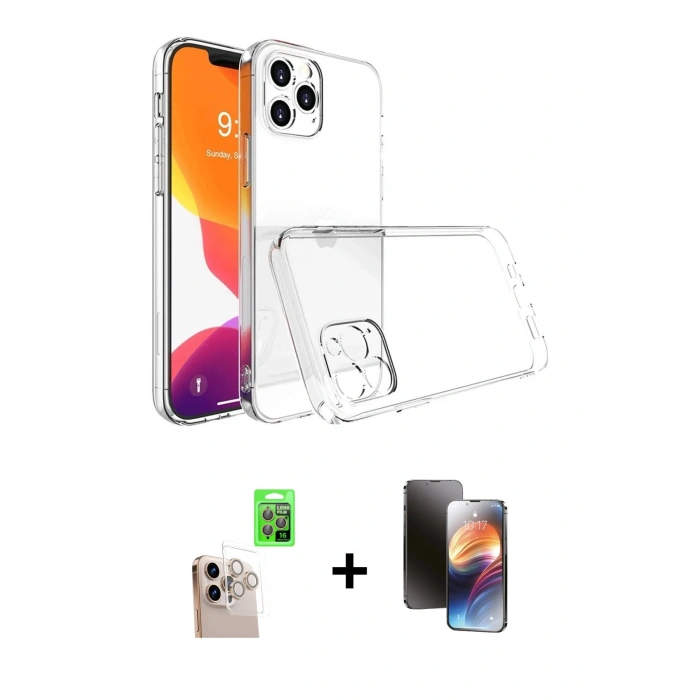 MARSİLYAN™- iPhone 16 Pro Max Kılıf Zirve Doku - Siyah 3D Antistatik Mat Seramik Nano Ekran Koruyucu + Raze Metal Kamera Lens - NLGY
