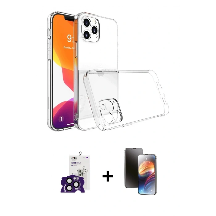 MARSİLYAN™- iPhone 16 Pro Max Kılıf Zirve Doku - Siyah 3D Antistatik Mat Seramik Nano Ekran Koruyucu + Siyah Bilvis Titan Kamera Lens