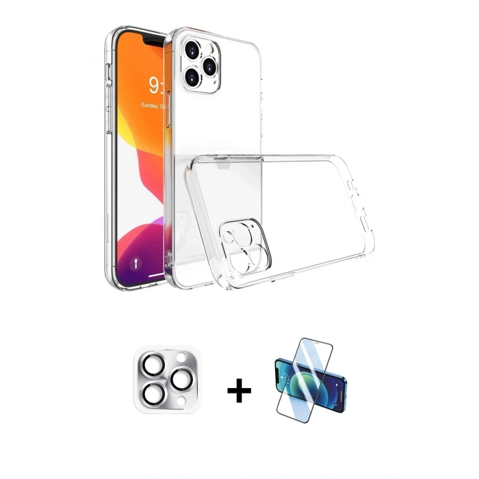 MARSİLYAN™- iPhone 16 Pro Max Kılıf Zirve Doku - Siyah 3D Antistatik Seramik Nano Ekran Koruyucu + Pers Alüminyum Kamera Lens - GS