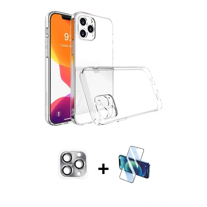 MARSİLYAN™- iPhone 16 Pro Max Kılıf Zirve Doku - Siyah 3D Antistatik Seramik Nano Ekran Koruyucu + Pers Alüminyum Kamera Lens - GI
