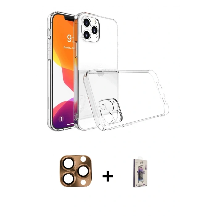 MARSİLYAN™- iPhone 16 Pro Max Kılıf Zirve Doku - Siyah Bilvis 3D Cam Ekran Koruyucu + Pers Alüminyum Kamera Lens - CLTM
